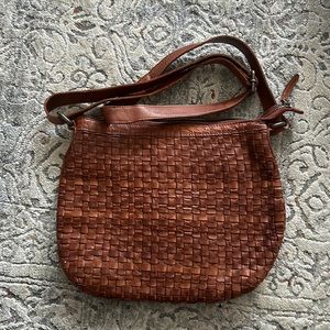 Vilenca Holland Woven Leather Crossbody Purse Cognac Anthropologie. With Wallet!